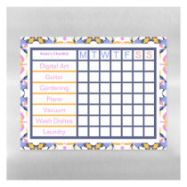 ADHD ADD Girl’s Women’s Weekly Checklist Reminder  Magnetic Dry Erase Sheet