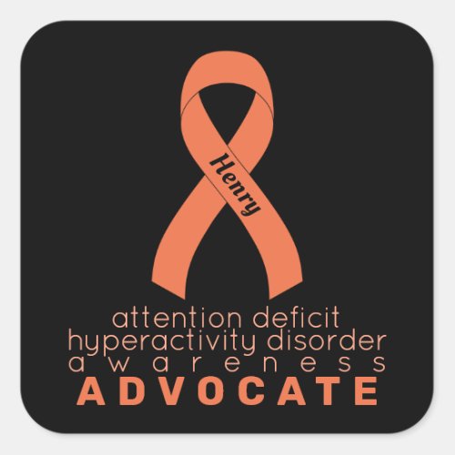 ADHD Advocate Black Square Sticker