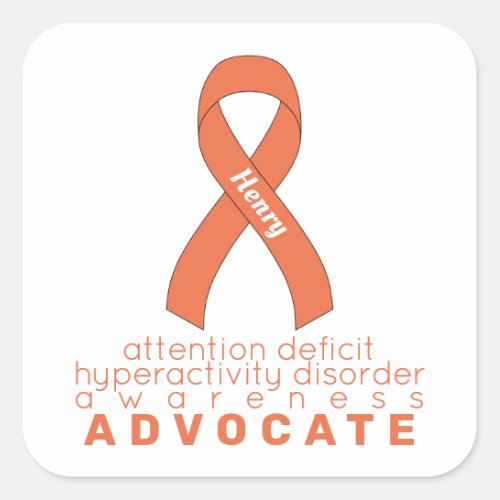 ADHD Advocate White Square Sticker