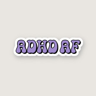ADHD AF Purple Typography Sticker