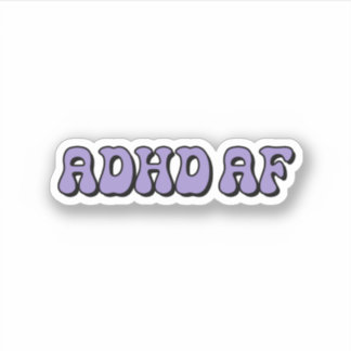 ADHD AF Simple Purple Typography Sticker