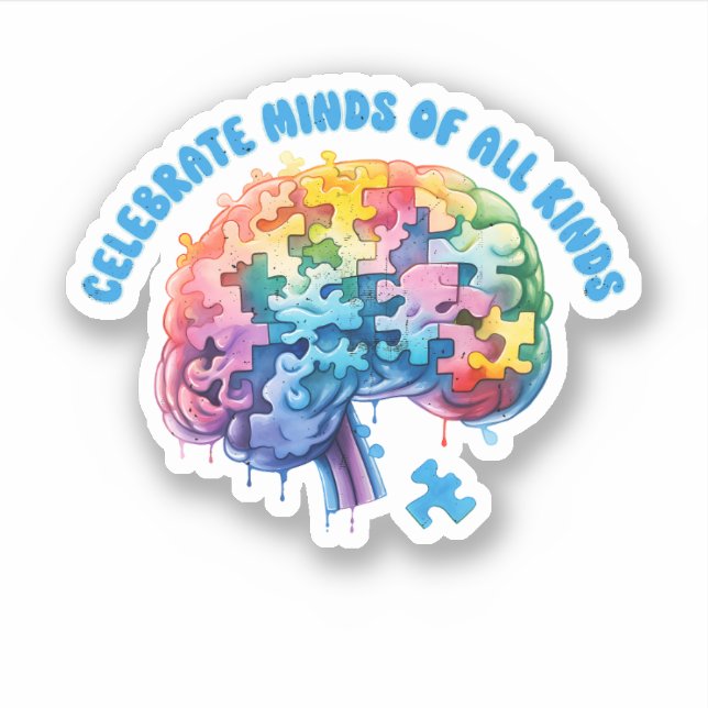 ADHD, Autism aba, neurodiversity design Sticker (Front)