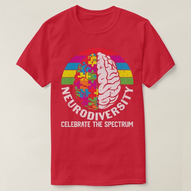 ADHD Autism ASD Rainbow Brain as Celebrate Neurodi T-Shirt (Design Front)