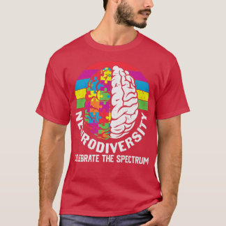 ADHD Autism ASD Rainbow Brain as Celebrate Neurodi T-Shirt