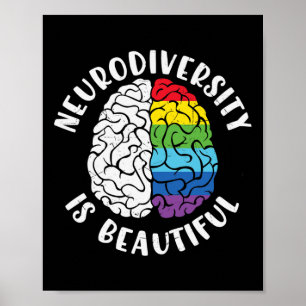 Adhd Autism Awareness Neurodiversity Is Beautiful Poster