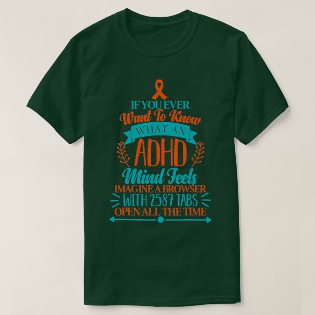 ADHD Awareness Funny ADHD Awareness T-Shirt (Design Front)