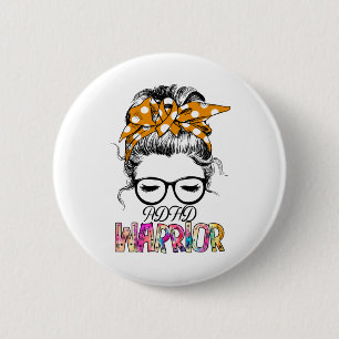 ADHD Awareness Month Ribbon Gifts Button