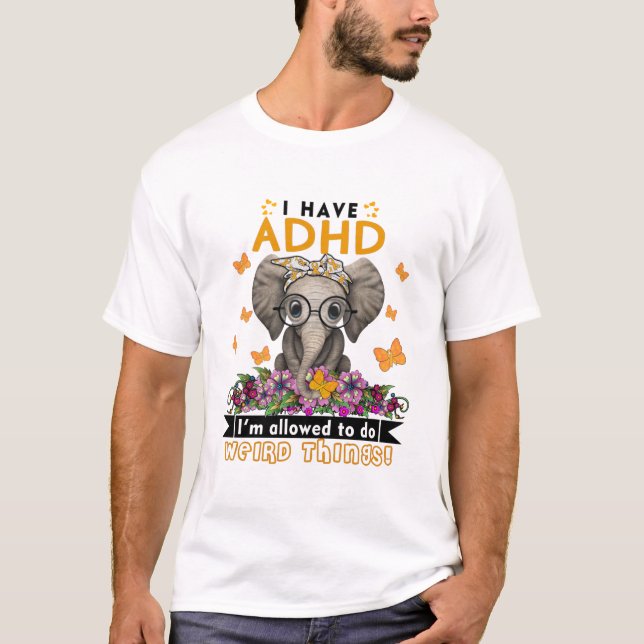ADHD Awareness Month Ribbon Gifts T-Shirt (Front)