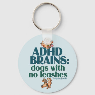 ADHD BRAINS (blue) Keychain