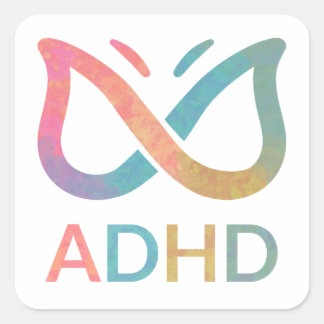 ADHD Butterfly Square Sticker
