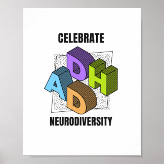 ADHD celebrate neurodiversity Poster