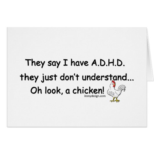 ADHD Chicken Humor Cards (Front Horizontal)