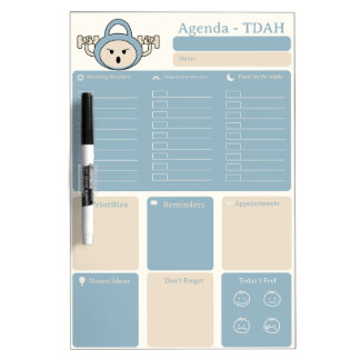  ADHD Daily Agenda ADHD/Neurodivergent Stationery Dry Erase Board