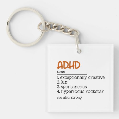 ADHD Definition Neurodiversity Awareness  Keychain