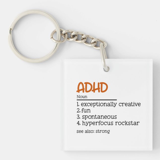 ADHD Definition Neurodiversity Awareness  Keychain (Front)