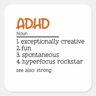 ADHD Definition Neurodiversity Awareness Square Sticker