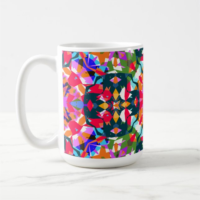 ADHD Dopamine Boost Positivity Pattern Colorful Coffee Mug (Left)