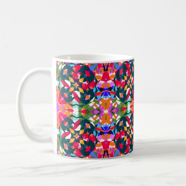 ADHD Dopamine Boost Positivity Pattern Colorful Coffee Mug (Left)