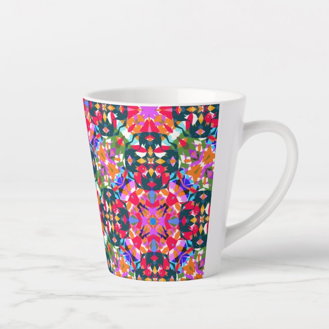 ADHD Dopamine Boost Positivity Pattern Colorful Latte Mug (Right)