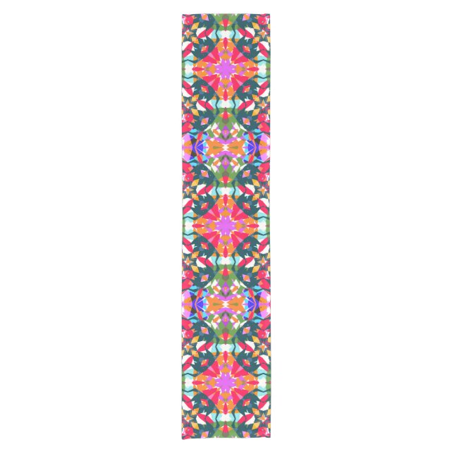 ADHD Dopamine Boost Positivity Pattern Colorful Short Table Runner (Front)