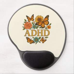 ADHD Floral Encouragement Butterfly Gel Mouse Pad
