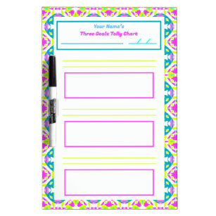 ADHD Girl’s Goal Habit Tracker Tally Chart Fridge Dry Erase Board