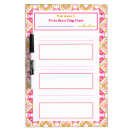 ADHD Girl’s Goal Habit Tracker Tally Chart Fridge Dry Erase Board