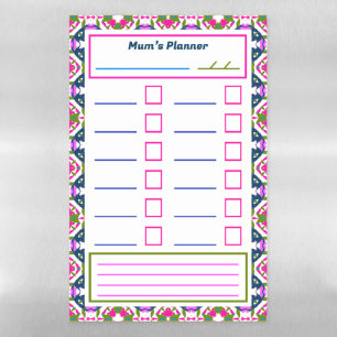 ADHD Girl’s Reminder Goal Tracker Planner Fridge Magnetic Dry Erase Sheet
