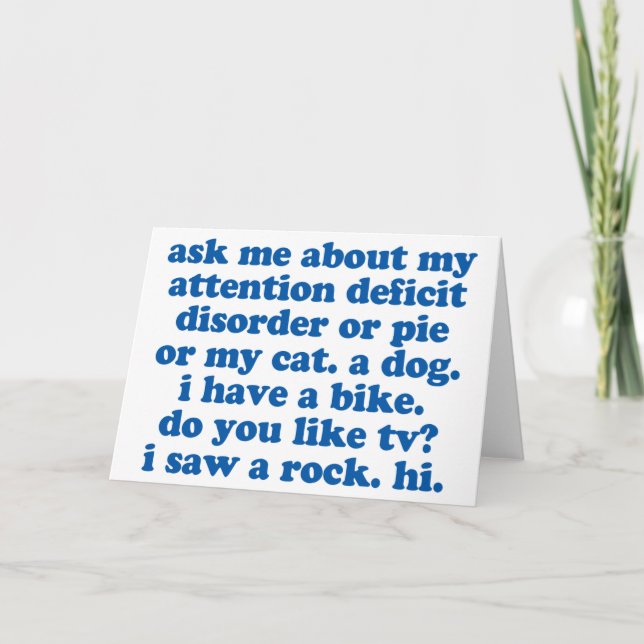 ADHD Humor Quote Card (Front)