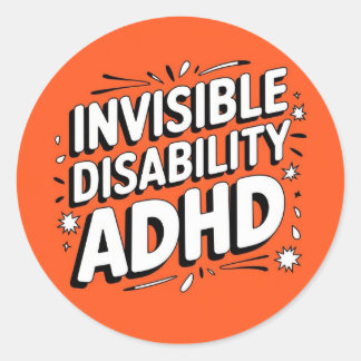 ADHD Invisible disability sticker