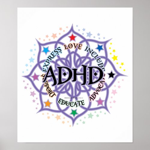 ADHD Lotus Tribal Poster
