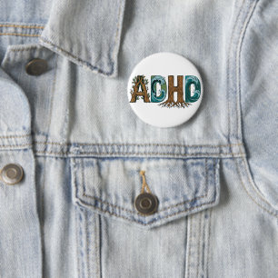 ADHD Nature Elements Typography Design Button