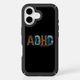 ADHD Nature Elements Typography Design iPhone 16 Case