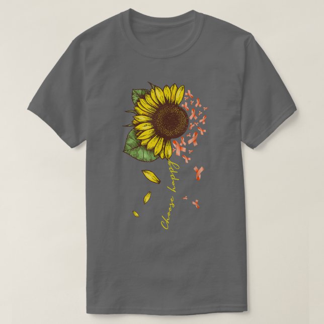 ADHD Neurodiversity Warrior Choose Happy Orange Su T-Shirt (Design Front)