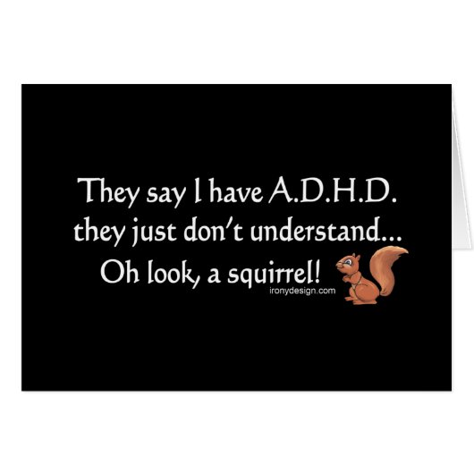 ADHD Squirrel Saying Cards (Front Horizontal)