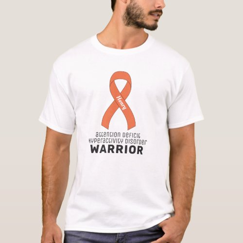 ADHD Warrior Ribbon White Mens T_Shirt
