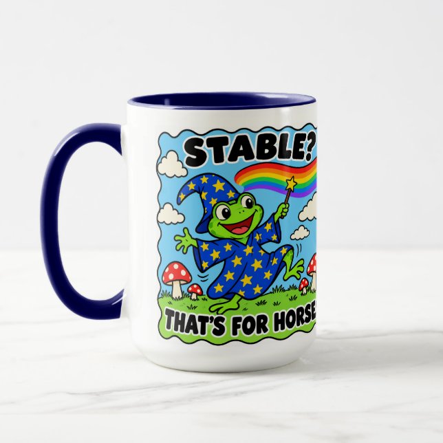 ADHD Wizard Frog Funny Sarcastic Coffee Mug (Left)