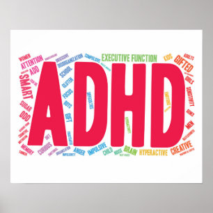 ADHD word cloud Poster