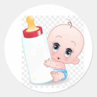 adhesive baby classic round sticker