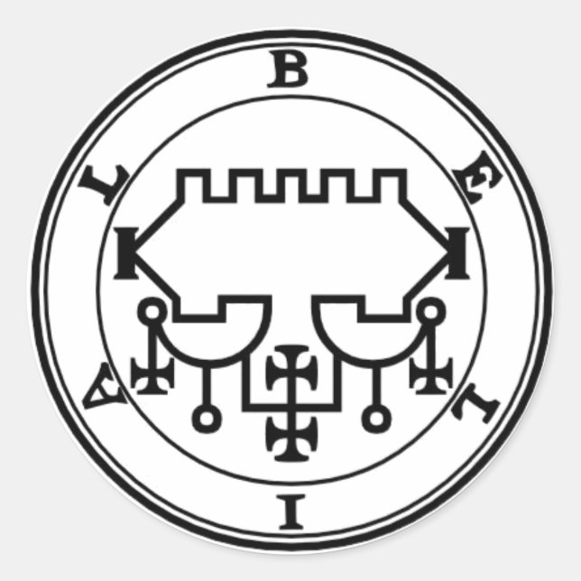 Adhesive Belial Goétia Classic Round Sticker (Front)