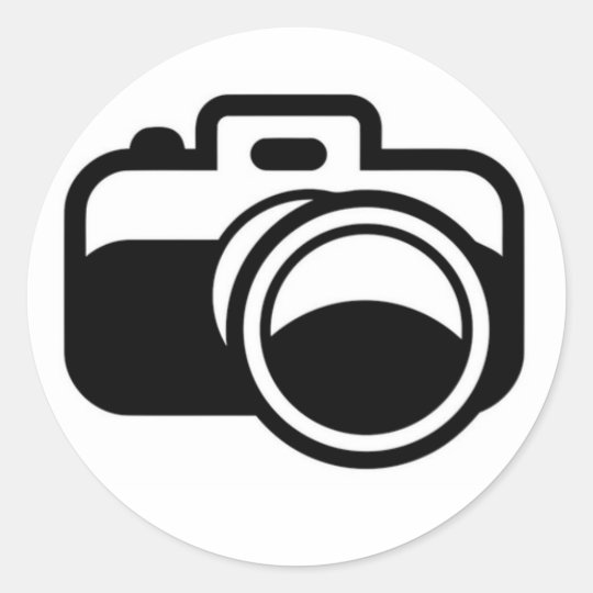 Adhesive camera classic round sticker