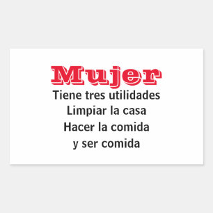 Adhesive La mujer tiene 3 utilities Rectangular Sticker