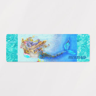 Adhesive Label, Waterproof, 40 pcs. Mermaid Green Labels