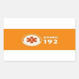 Adhesive Logomarca SAMU 192 - orange background Rectangular Sticker