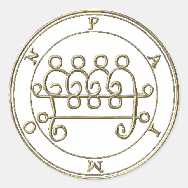 Adhesive Paimon 2 Goétia Classic Round Sticker (Front)