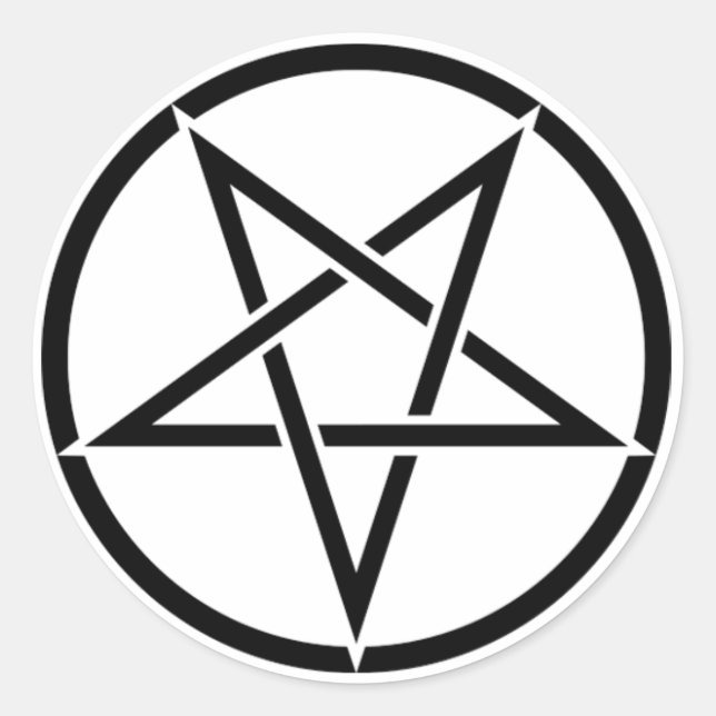 Adhesive Pentagram Inverted Goétia Classic Round Sticker (Front)