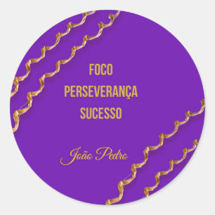 Adhesive Ribbon Roxa jiu-Jitsu Classic Round Sticker