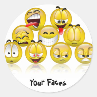 adhesive smiles classic round sticker