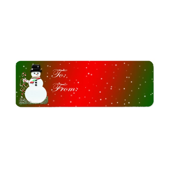 Adhesive Snowman Gift Tags (Front)