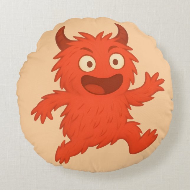 ADHS Monster Rumpel Wut Regulation Round Pillow (Front)